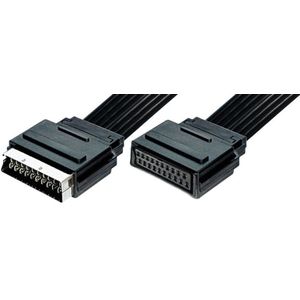 21-pins Scart verlengkabel - plat / zwart - 0,20 meter