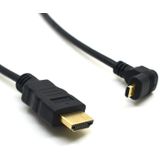 Micro HDMI - HDMI kabel - 90° haaks naar beneden - versie 1.4 (4K 30Hz) - 0,50 meter