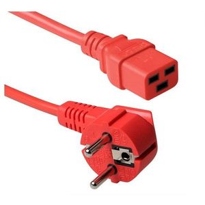 ACT Stroomkabel met C19 plug / rood - 1,2 meter