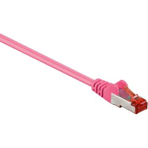 S/FTP CAT6 Gigabit netwerkkabel / roze - LSZH - 0,15 meter
