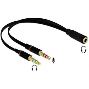 DeLOCK 65967 audio kabel 0,2 m 3.5mm 2 x 3.5mm Zwart