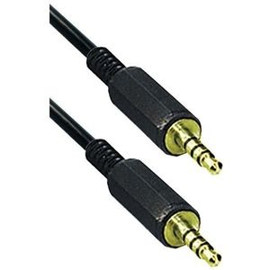 3,5mm Jack 4-polig audio/video kabel / zwart - 1 meter