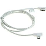 USB Micro B haaks naar USB-A haaks kabel - USB2.0 - tot 1A / wit - 1 meter