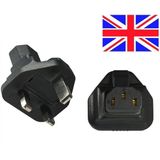 Stroom adapter C13 (v) - Britse (type G) stekker (m) / zwart