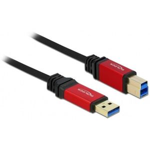 DeLOCK USB-A naar USB-B kabel - USB3.0 - tot 2A / zwart - 3 meter