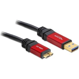 DeLOCK USB Micro naar USB-A kabel - USB3.0 - tot 2A / zwart - 5 meter