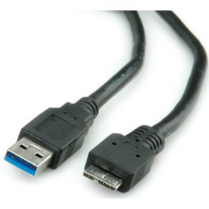 USB Micro naar USB-A kabel - USB3.0 - tot 2A / zwart - 0,50 meter