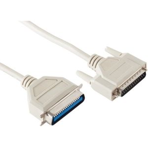 Parallelle printerkabel 25-pins SUB-D - 36-pins Centronics / gegoten connectoren - 1,8 meter
