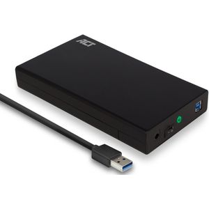 ACT HDD behuizing voor 3.5'' SATA HDD - USB3.0 (5 Gbps) - kunststof (toolless) / zwart