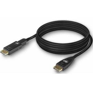 DisplayPort Active Optical Cable (AOC) met afneembare connector - versie 1.4 (5K/8K 60Hz) / zwart - 20 meter