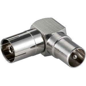 IEC (m) - IEC (v) haakse coax adapter / metaal