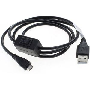 USB naar USB Micro B kabel met schakelaar - USB2.0 - 1 meter