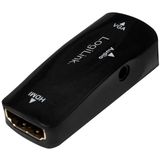 HDMI naar VGA + 3,5mm Jack adapter met HDCP - compact / zwart