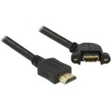 HDMI (m) - HDMI (v) haaks inbouw adapter - versie 1.4 (4K 30Hz) - 0,50 meter