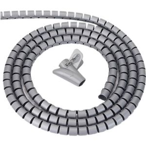 Cable eater kabelslang met rijgtool - 16 mm / 1,5m / grijs