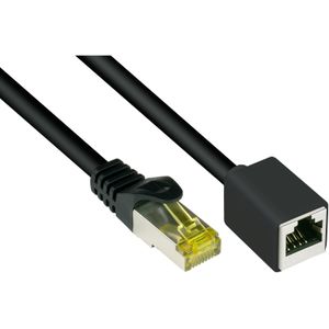S/FTP CAT7 10 Gigabit netwerk verlengkabel / zwart - LSZH - 0,50 meter