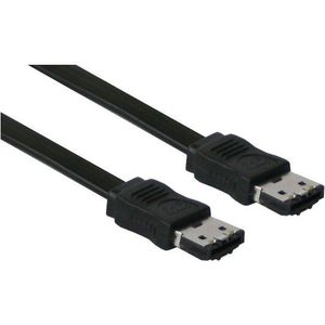 eSATA datakabel - plat - SATA300 - 3 Gbit/s / zwart - 1 meter