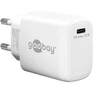 Goobay thuislader met 1 USB-C PD poort - 25W / wit