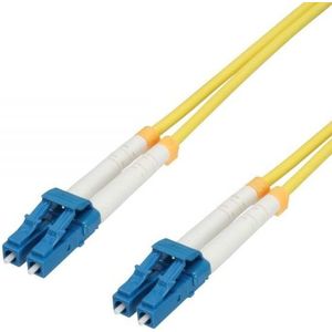 LC Duplex Optical Fiber Patch kabel - Single Mode OS2 - geel / LSZH - 0,50 meter