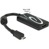 Premium USB Micro naar HDMI MHL3.0 4K 30Hz adapter - 5-pins / zwart - 0,20 meter
