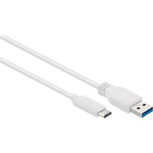 USB-C naar USB-A kabel - USB3.0 - tot 2A / wit - 3 meter