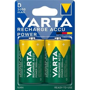 Varta D (HR20) Recharge Accu Power batterijen / 3000 mAh - 2 stuks in blister