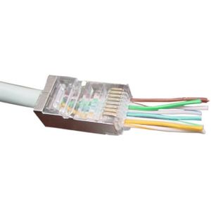 RJ45 krimp connectoren (STP) met doorsteekmontage voor CAT6 netwerkkabel (vast/flexibel) - 10 stuks