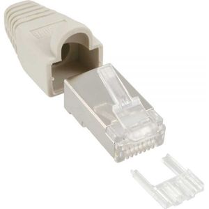 RJ45 krimp connectoren (STP) voor CAT6 netwerkkabel (flexibel) - 100 stuks (3-delig) / beige