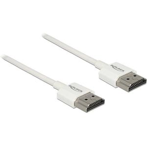 Dunne Premium HDMI kabel - versie 2.0 (4K 60Hz) / wit - 0,25 meter