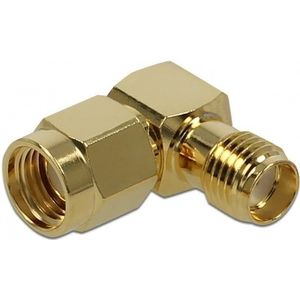 RP-SMA (m) - SMA (v) haakse adapter - 50 Ohm / 10 GHz