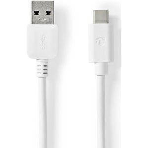 Nedis USB-C naar USB-A kabel - USB3.0 - tot 20V/3A / wit - 1 meter