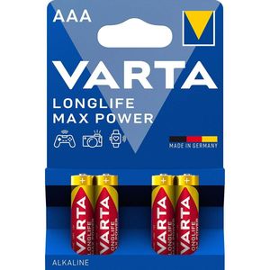 Varta AAA (LR03) Longlife Max Power batterijen - 4 stuks in blister