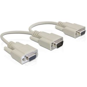 VGA splitter 1 naar 2 - passief / beige - 0,20 meter