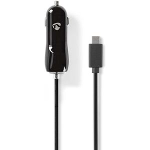 Nedis USB-C autolader met vaste kabel - 3A / zwart - 1 meter