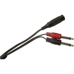 6,35mm Jack (v) - 2x 6,35mm Jack (m) mono audio splitter kabel - 2 meter