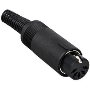 DIN 5-pins 180° (v) connector / zwart