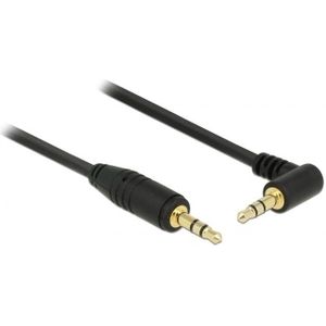 3,5mm Jack stereo audio kabel - haaks - verguld / zwart - 3 meter