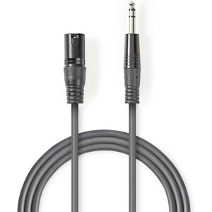 Nedis XLR (m) - 6,35mm Jack stereo (m) audiokabel - 3 meter