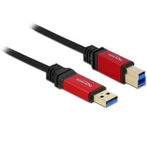 DeLOCK USB-A naar USB-B kabel - USB3.0 - tot 2A / zwart - 1 meter