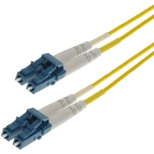 LC Duplex Optical Fiber Patch kabel - Single Mode OS1 - geel / LSZH - 50 meter