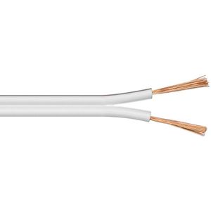 Luidspreker kabel (CU koper) - 2x 0,50mm² / wit - 50 meter