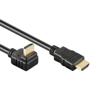 HDMI kabel - 90° haaks naar beneden - HDMI 2.0 (4K 60Hz + HDR) / zwart - 0,50 meter