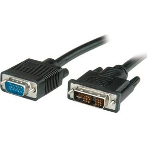 DVI-I naar VGA kabel / zwart - 5 meter