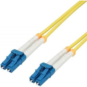 LC Duplex Optical Fiber Patch kabel - Single Mode OS2 - geel / LSZH - 20 meter