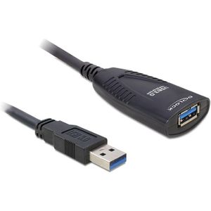 DeLOCK actieve USB naar USB verlengkabel - USB3.0 - tot 0,9A - 5 meter