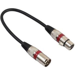 XLR (m) - XLR (v) audiokabel / zwart/rood - 0,30 meter