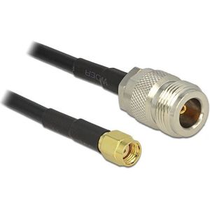 N (v) - RP-SMA (m) kabel - LMR195/RF195 - 50 Ohm / zwart - 1 meter