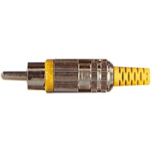 Tulp (m) audio/video connector - tot 6mm - metaal/plastic / geel