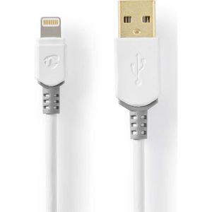 Nedis 8-pins Lightning naar USB-A kabel - USB2.0 - tot 2,4A / wit - 1 meter