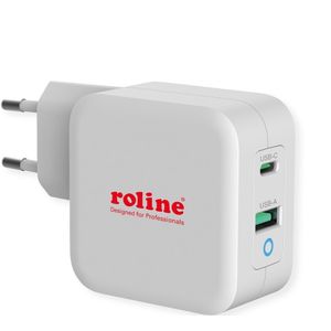 Roline thuislader met 1 USB-C PD en 1 USB-A Quick Charge 3.0 poort - 65W / wit